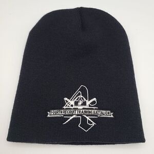 Marine Corps 4th Battalion Logo Black Embroidered Beanie